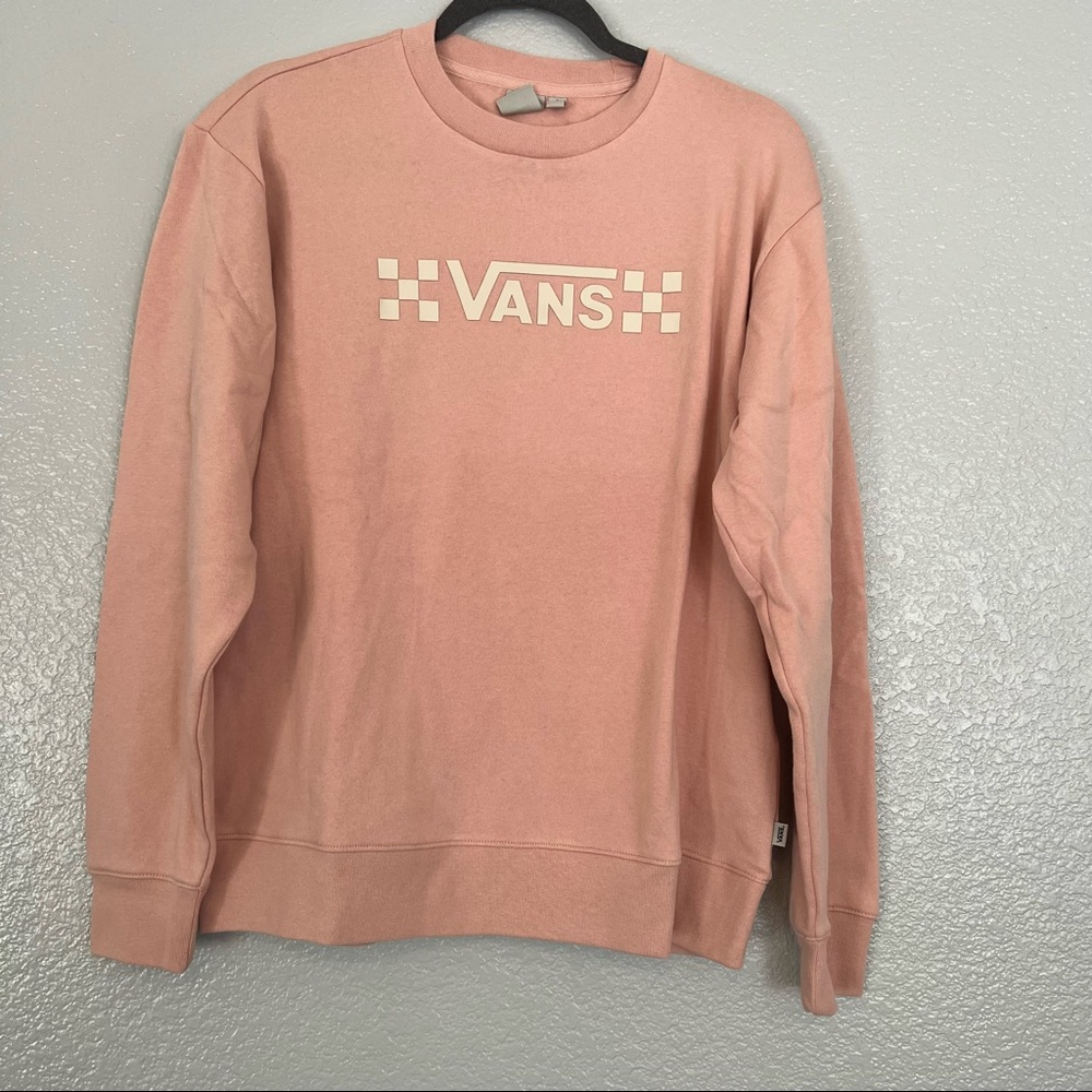 NWT Vans Drop V Checkered Logo Long Sleeve Crewneck